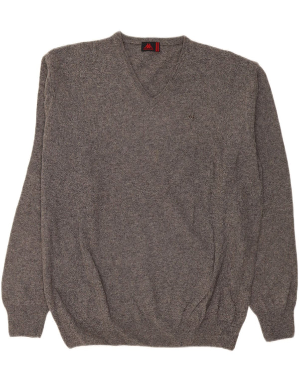 Kappa Herre V-hals sweater 3XL Grå lammeuld