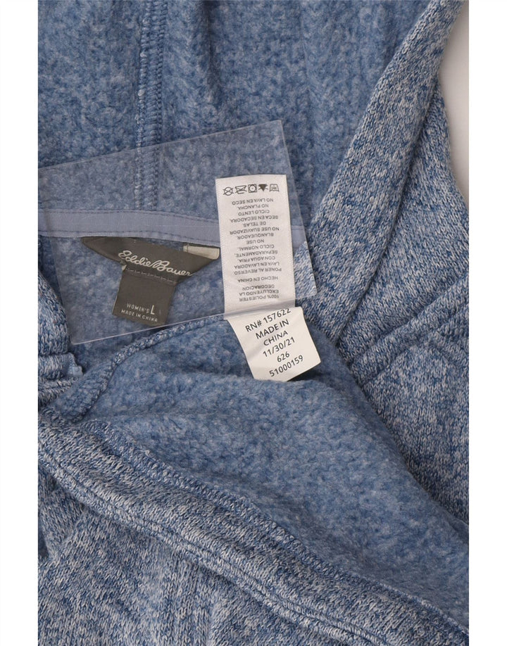 EDDIE BAUER Hættetrøje med lynlås til kvinder UK 16 Stor blå polyester