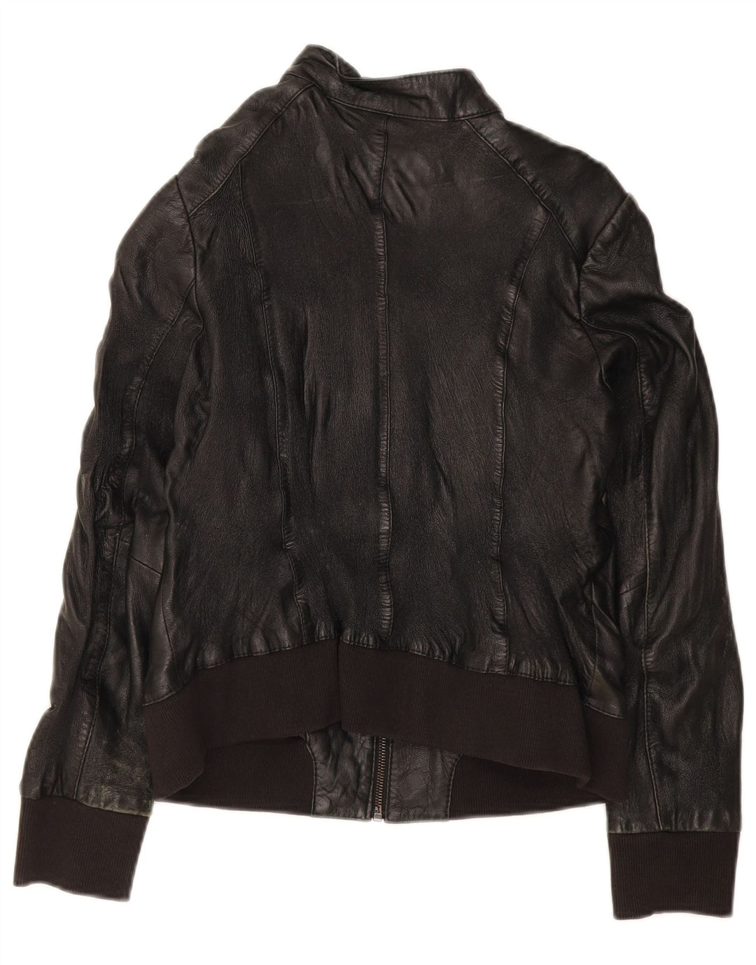 Conbipel Womens Bomber Læderjakke IT 44 Medium Sort Læder