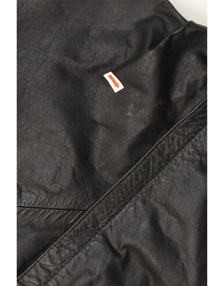 VINTAGE Womens Oversized Bomber Jacket UK 10 Small Black Vintage Vintage and Second-Hand Vintage from Messina Hembry 