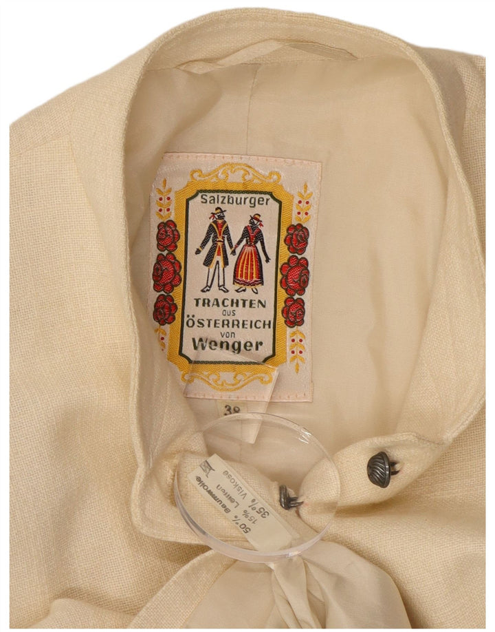 Salzburger Dame Crop 9 Button Blazer Jacket EU 38 Medium Off White Bomuld