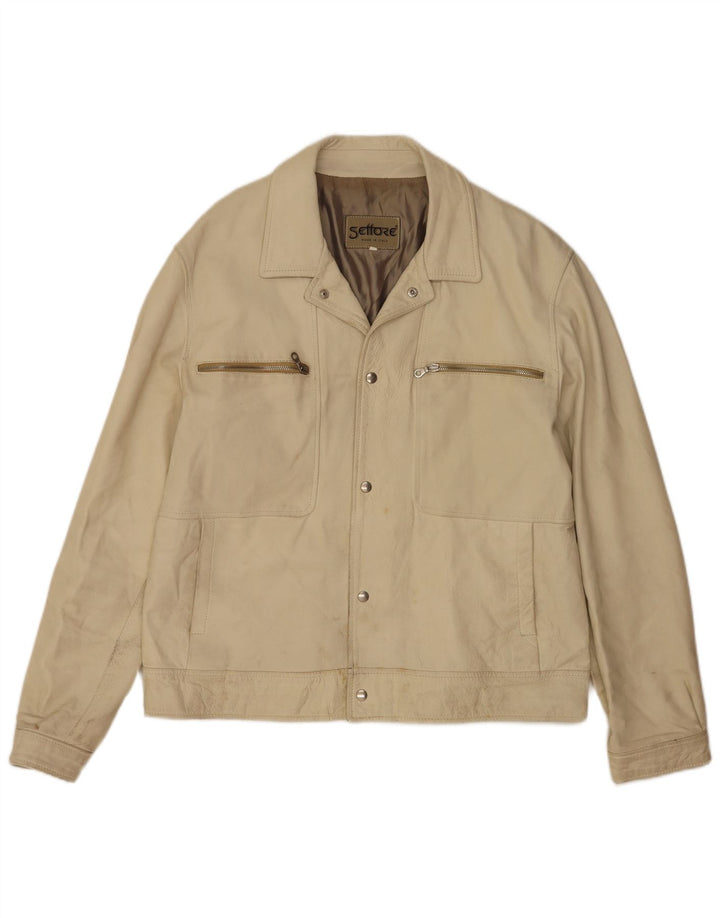 Settore Herre Læderjakke UK 42 XL Beige