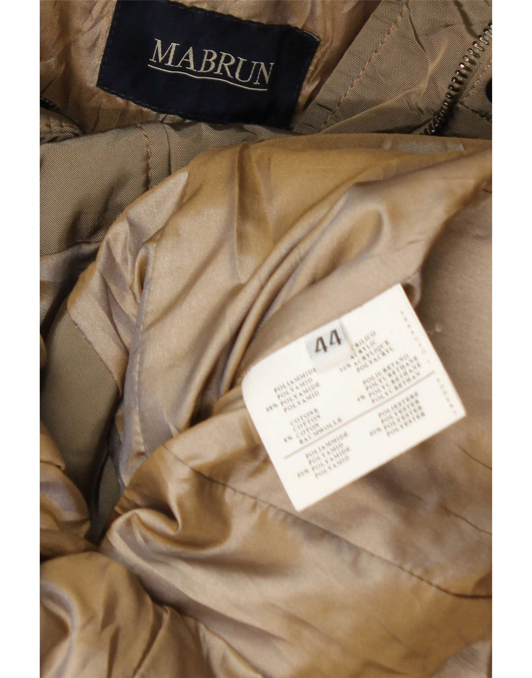 Mabrun Polstret hættejakke til kvinder IT 44 Medium Beige Polyamid