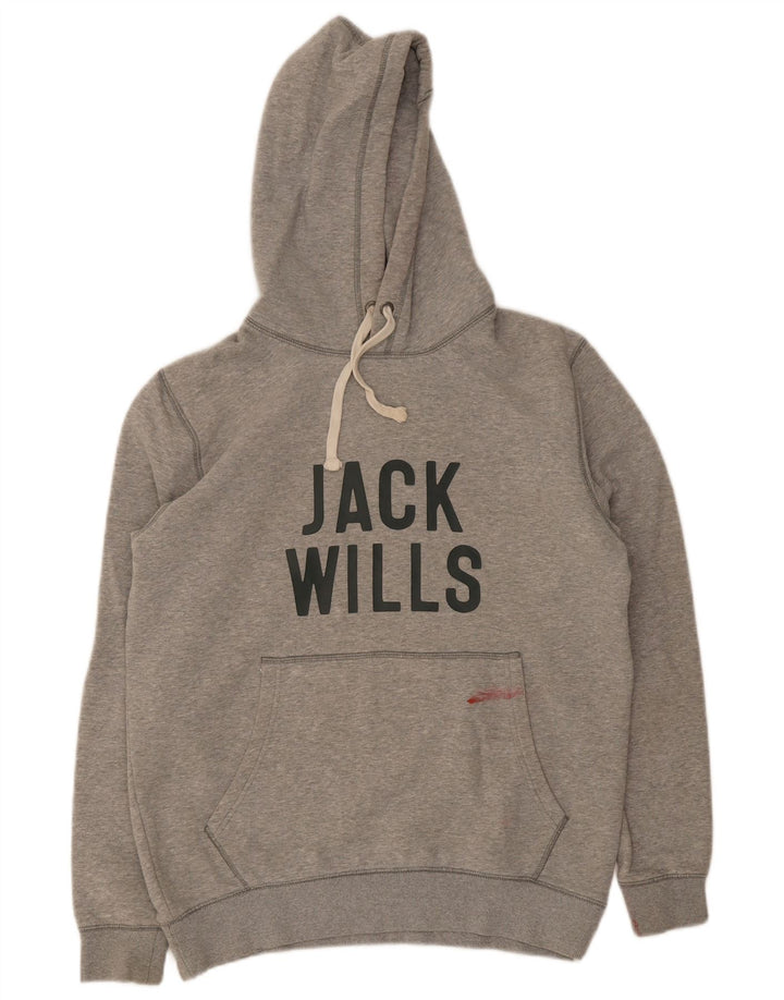Jack Wills Grafisk hættetrøje til mænd, lille grå bomuld