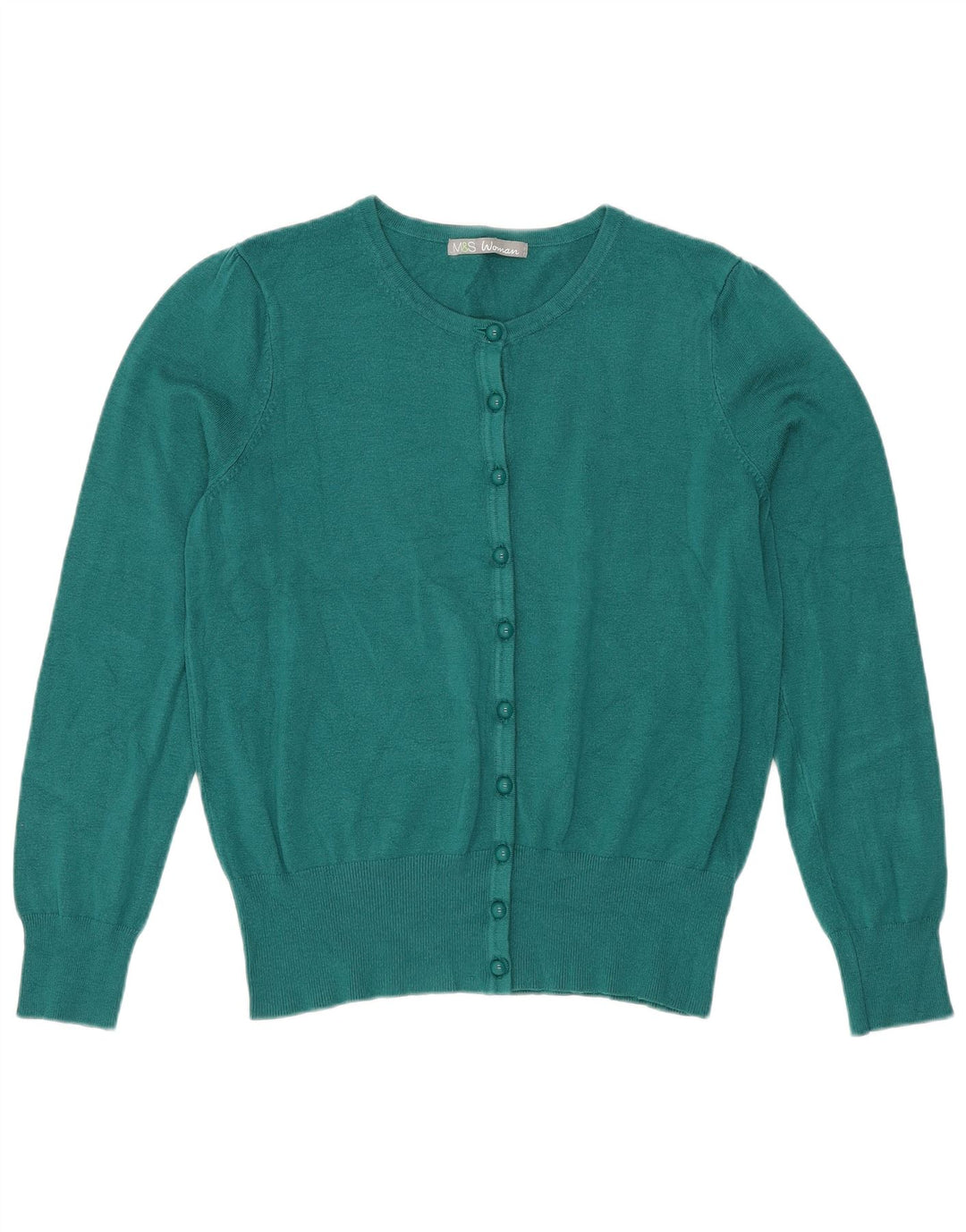 Marks & Spencer Dame Cardigan Sweater UK 14 Medium Green Viscose