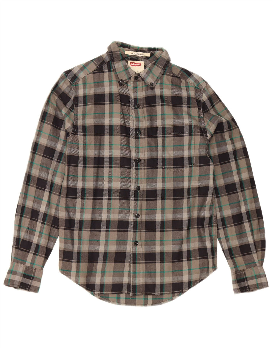 Levi's Slim Fit Flannelskjorte til mænd, lille grå ternet bomuld
