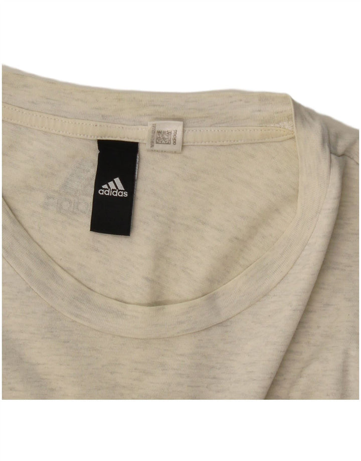 Adidas Dame Grafisk T-Shirt Top UK 12 Medium Grå