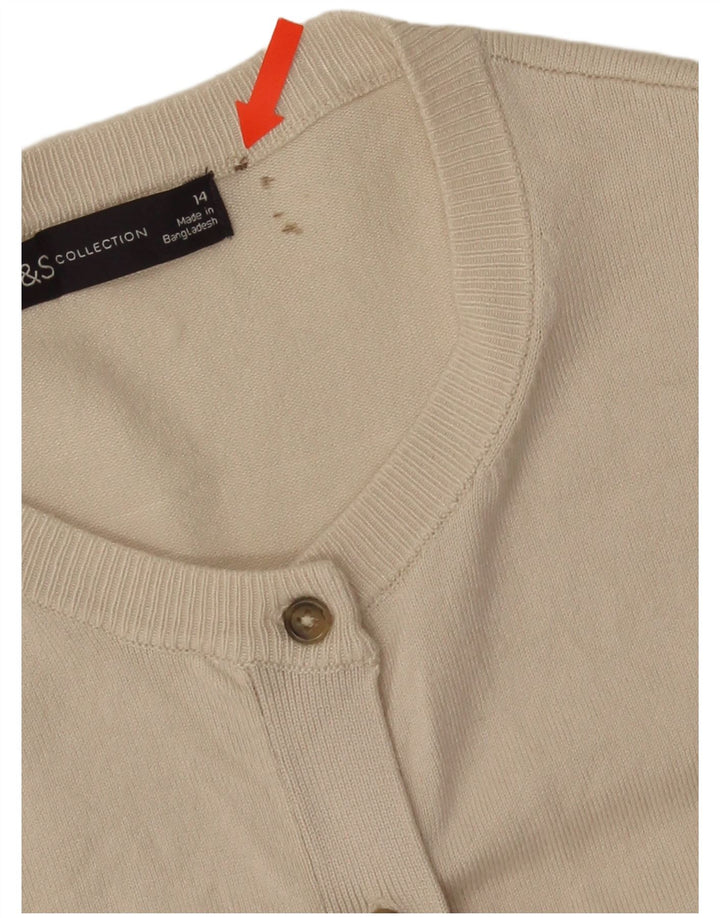 Marks & Spencer Dame Cardigan Sweater UK 14 Medium Off White Viscose