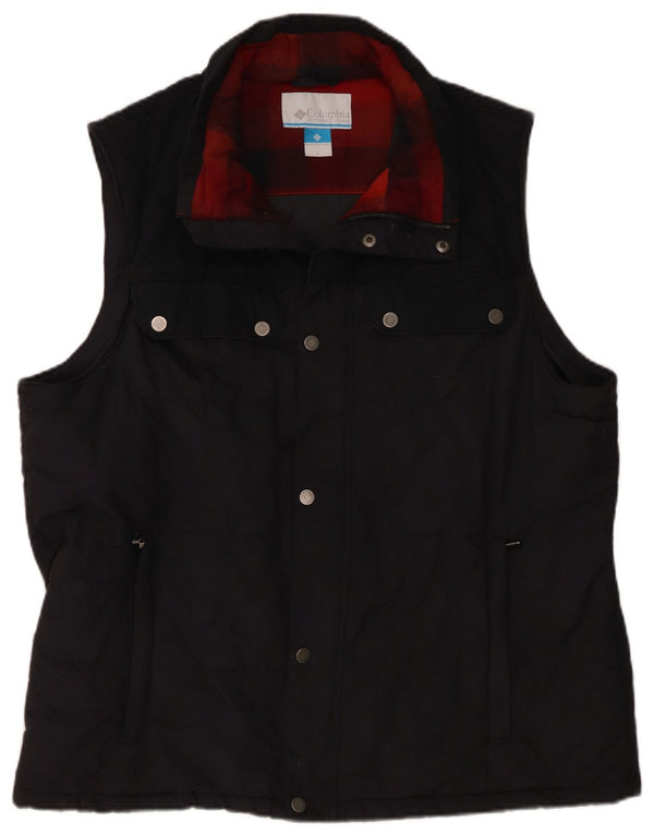 Columbia Mens Polstret Gilet UK 40 Large Navy Blue Cotton