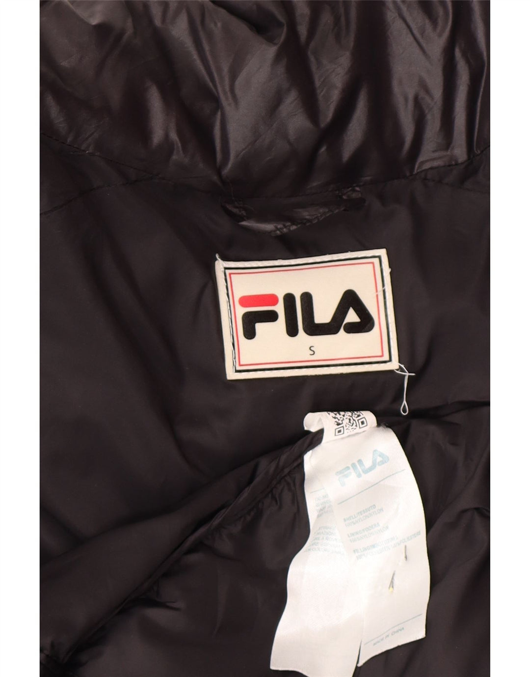 Fila Herre Loose Fit Polstret Jakke UK 36 Small Black Nylon