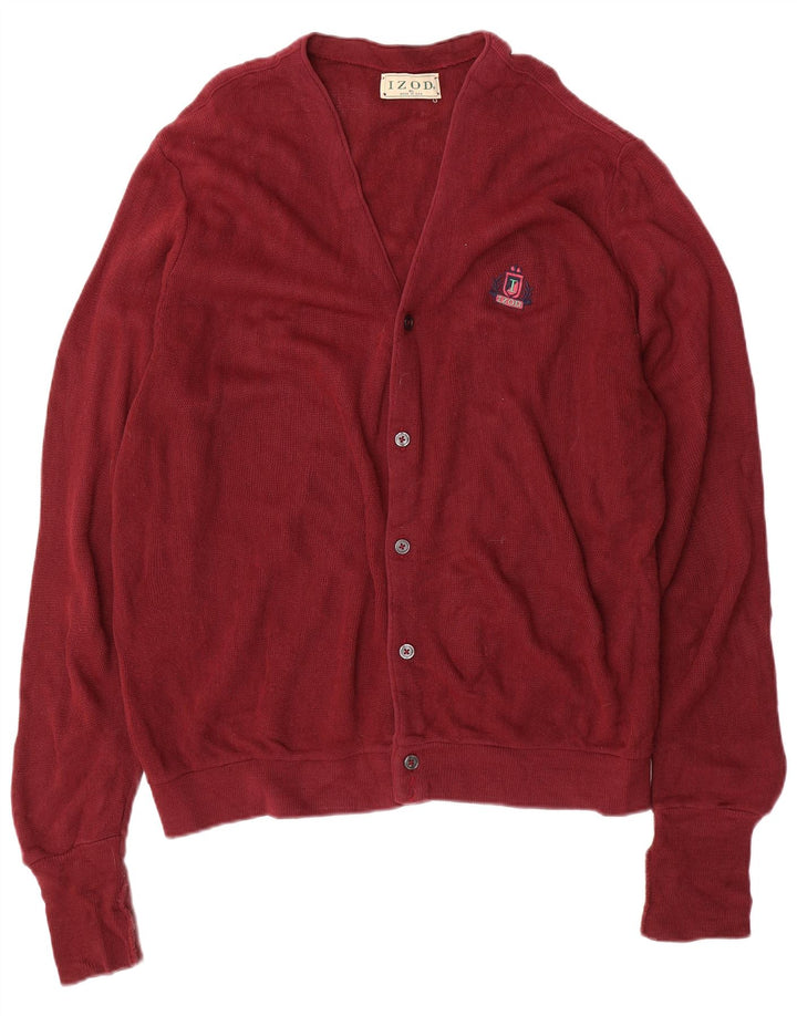 Izod Herre Cardigan Sweater XL Burgundy Akryl