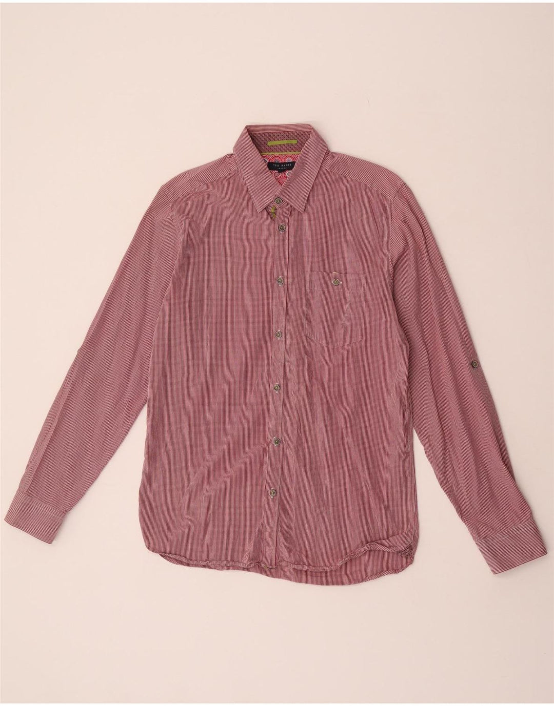 Ted Baker Herreskjorte str. 3 Medium Rød Gingham Cotton