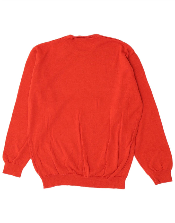 Lacoste Herre Crew Neck Jumper Sweater Størrelse 6 XL Rød Virgin Wool