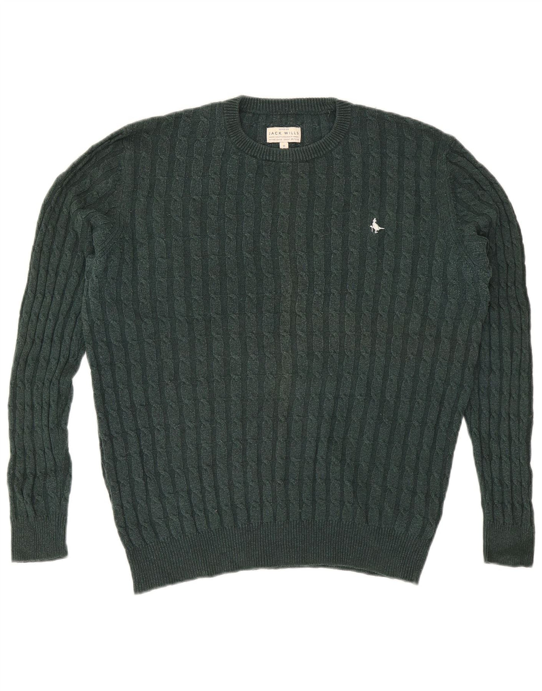 Jack Wills Herre Crew Neck Jumper Sweater Medium Green Wool