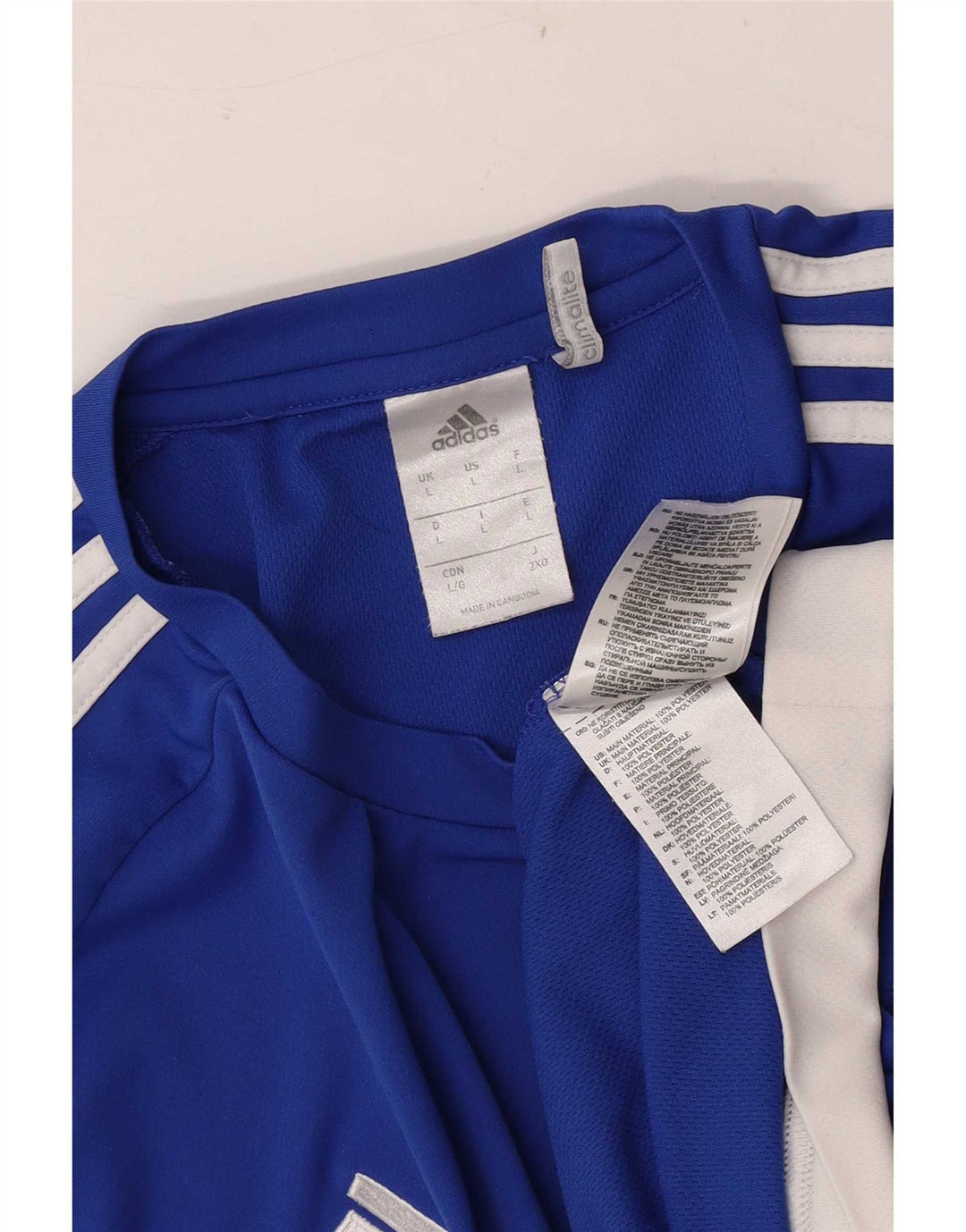 Adidas Herre Climalite T-Shirt Top Stor Blå Colourblock Polyester