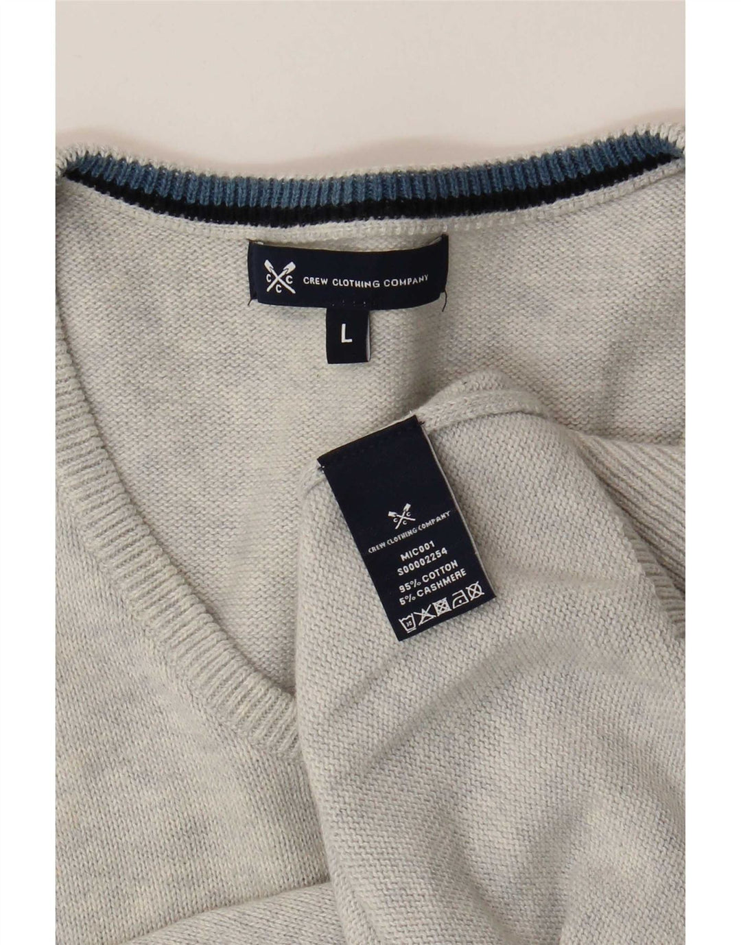 Besætningstøj Herre V-hals sweater Stor grå bomuld