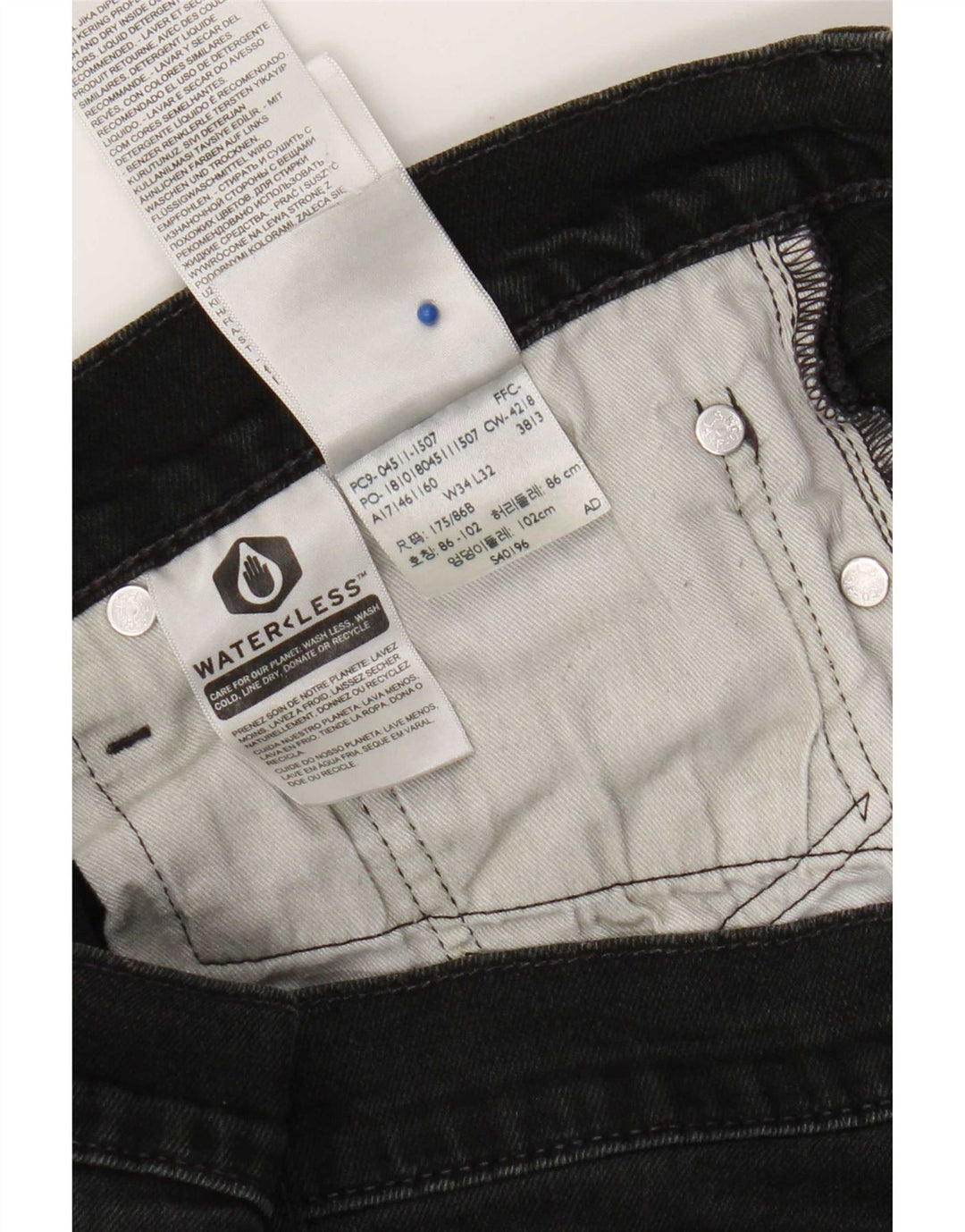Levi's Slim Jeans til mænd W34 L32 sort bomuld