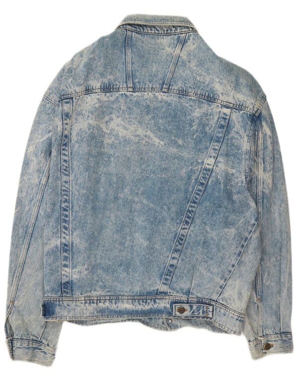 Vintage Herre Acid Wash Denim Jacket UK 40 Large Blue Cotton