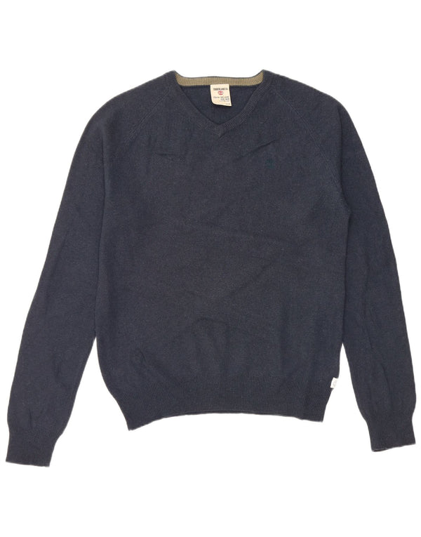 TIMBERLAND Herre V-hals sweater Medium Marineblå Uld