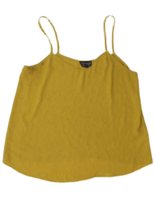 Topshop Dame Cami Top UK 10 Lille Gul Polyester