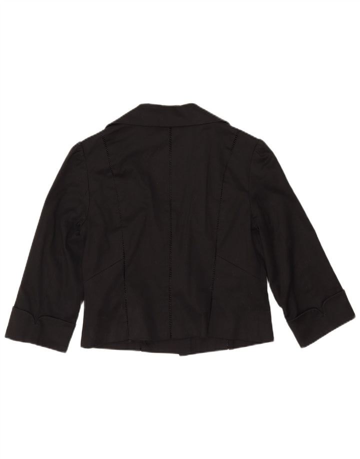 Coast Womens 3/4-ærmet Bolero-jakke UK 12 Medium Sort Bomuld