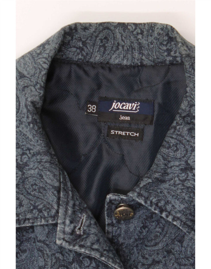 Jocavi Dame Stretch Denim Jacket EU 38 Medium Navy Blue Paisley Cotton