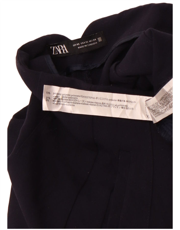 ZARA højtaljede koniske bukser til kvinder XS W24 L26 Marineblå