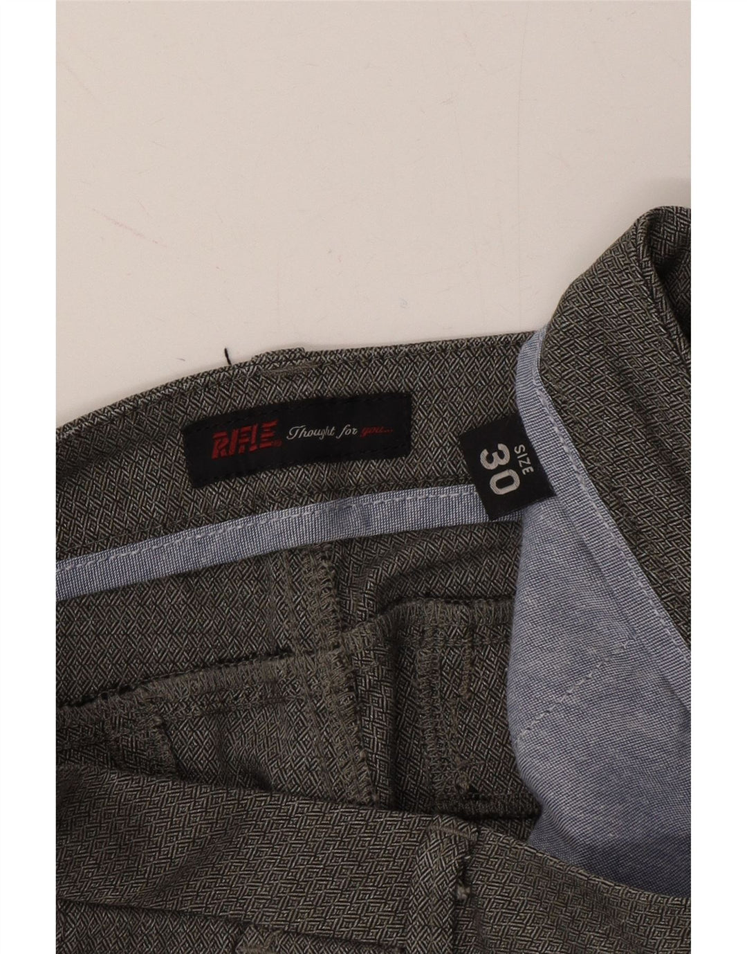 RIFLE Womens Slim Chino Trousers W30 L28 Grey Herringbone Vintage Rifle and Second-Hand Rifle from Messina Hembry 