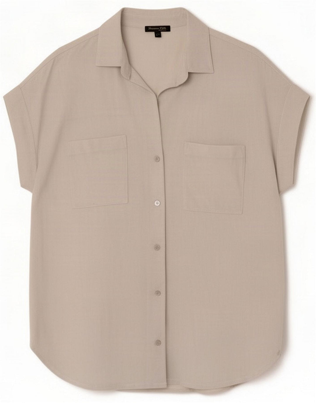 Massimo Dutti Kvinder Kortærmet Oversized Skjortebluse UK 14 Medium Blå