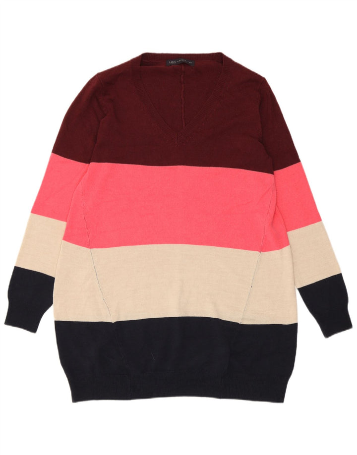 Marks & Spencer Dame V-hals sweater UK 6 XS Flerfarvet