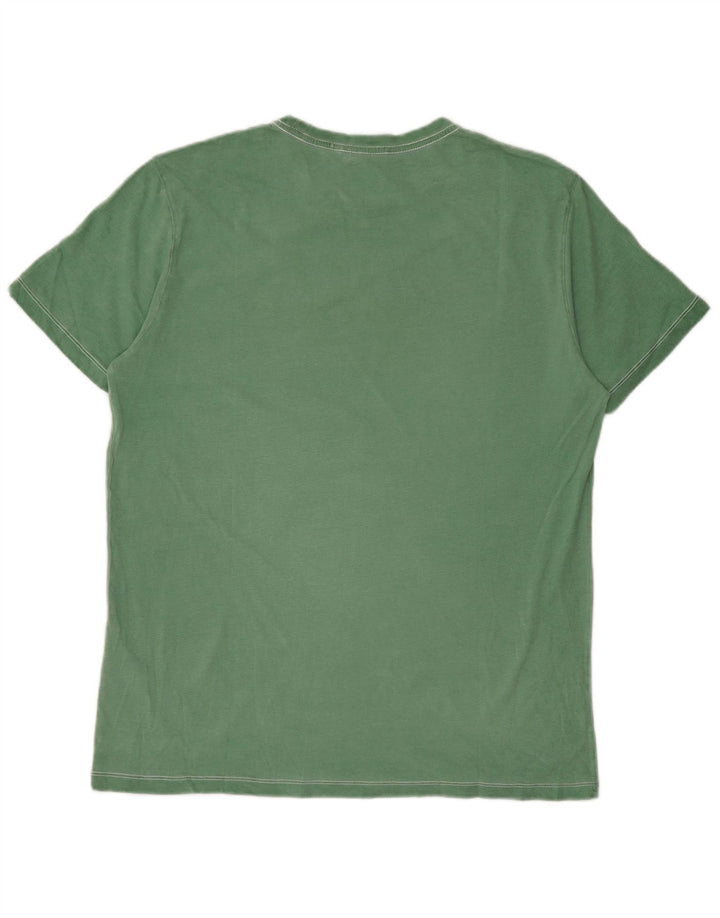 Gas Herre grafisk T-shirt top mellemgrøn bomuld