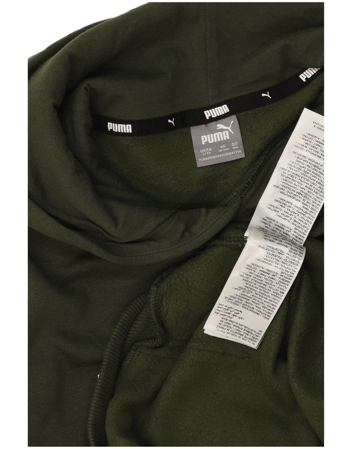 Puma drenge grafisk hættetrøje 13-14 år grøn bomuld