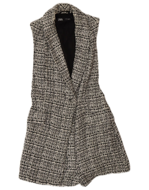 Zara Womens Sleeveless Playsuit UK 6 XS  Grey Check Polyester
