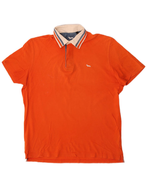 Harmont & Blaine Polo Shirt til mænd XL Orange Colourblock Bomuld