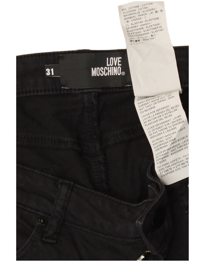 Moschino Dame Slim Jeans W31 L30 Sort Bomuld