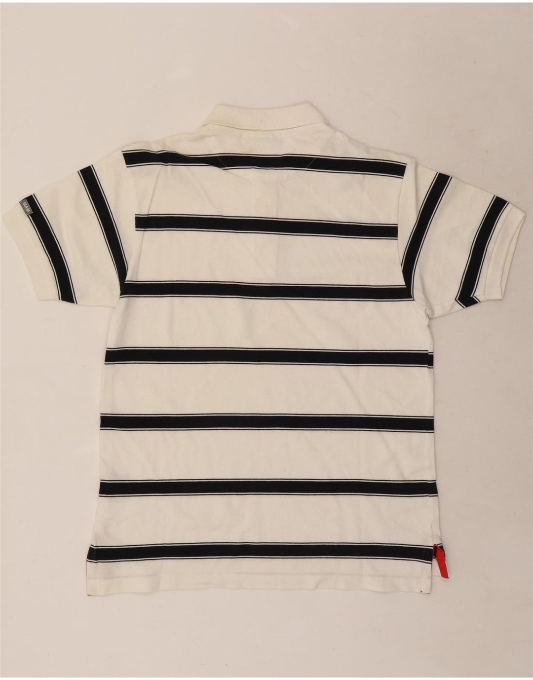 Slam herre poloshirt Medium hvid stribet bomuld