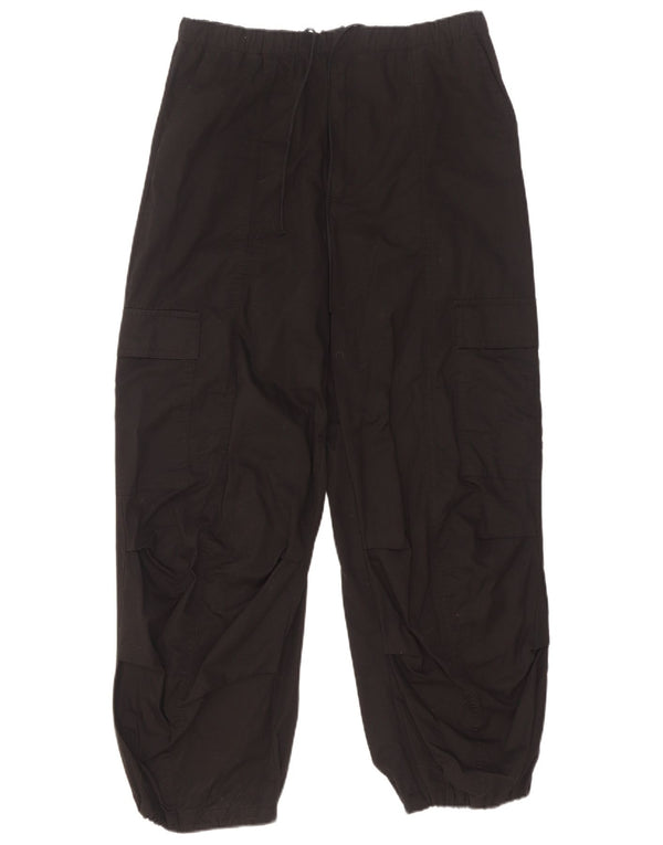Zara Womens Joggers Cargo Trousers Small W28 L27 Black Cotton