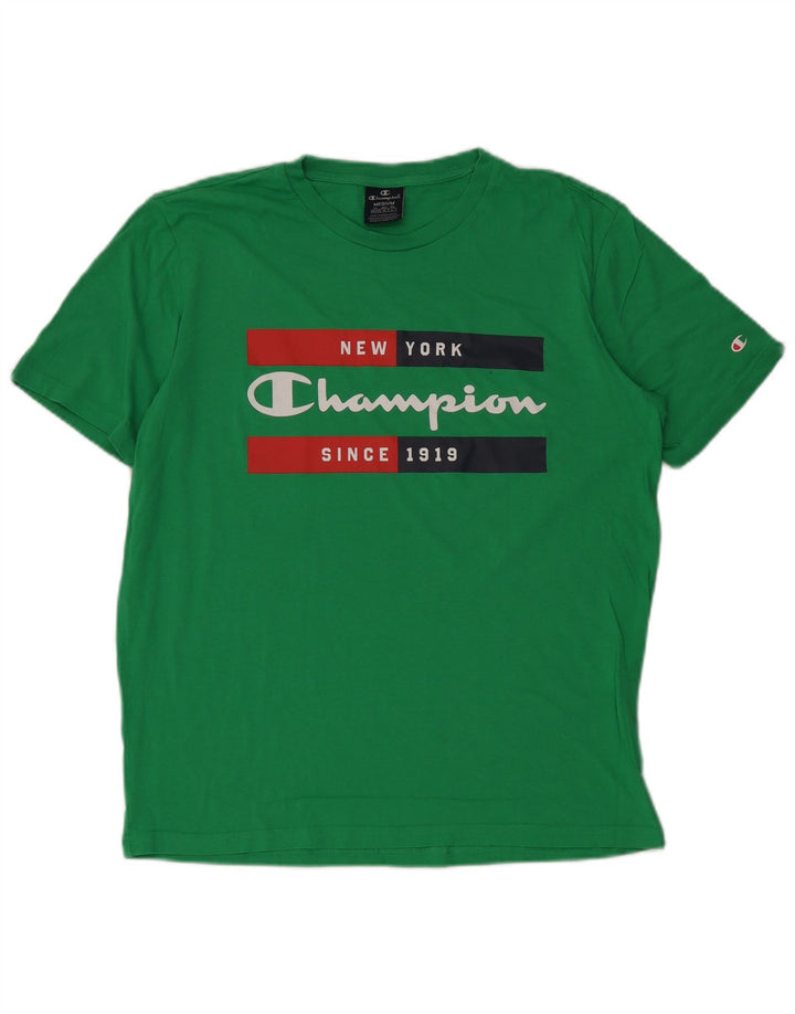 Champion Herre grafisk T-shirt Top mellemgrøn bomuld