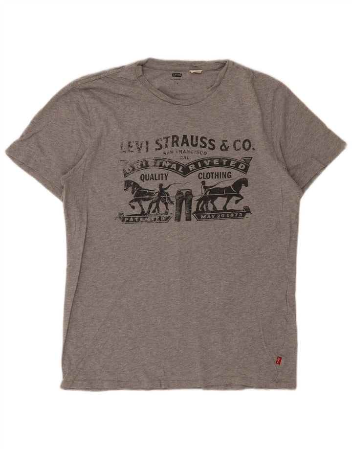 Levi's Herre grafisk T-shirt top mellemgrå flækket