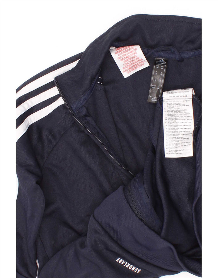 Adidas Boys Aeroready Tracksuit Topjakke 7-8 år Navy Blue Polyester
