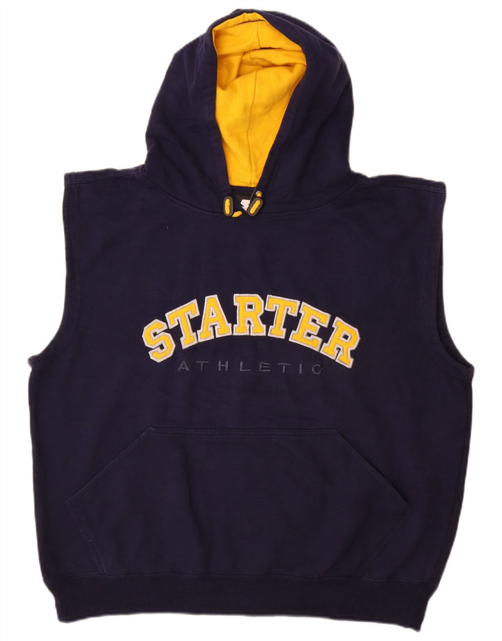 STARTER Grafisk hættetrøje uden ærmer til mænd Stor marineblå bomuld