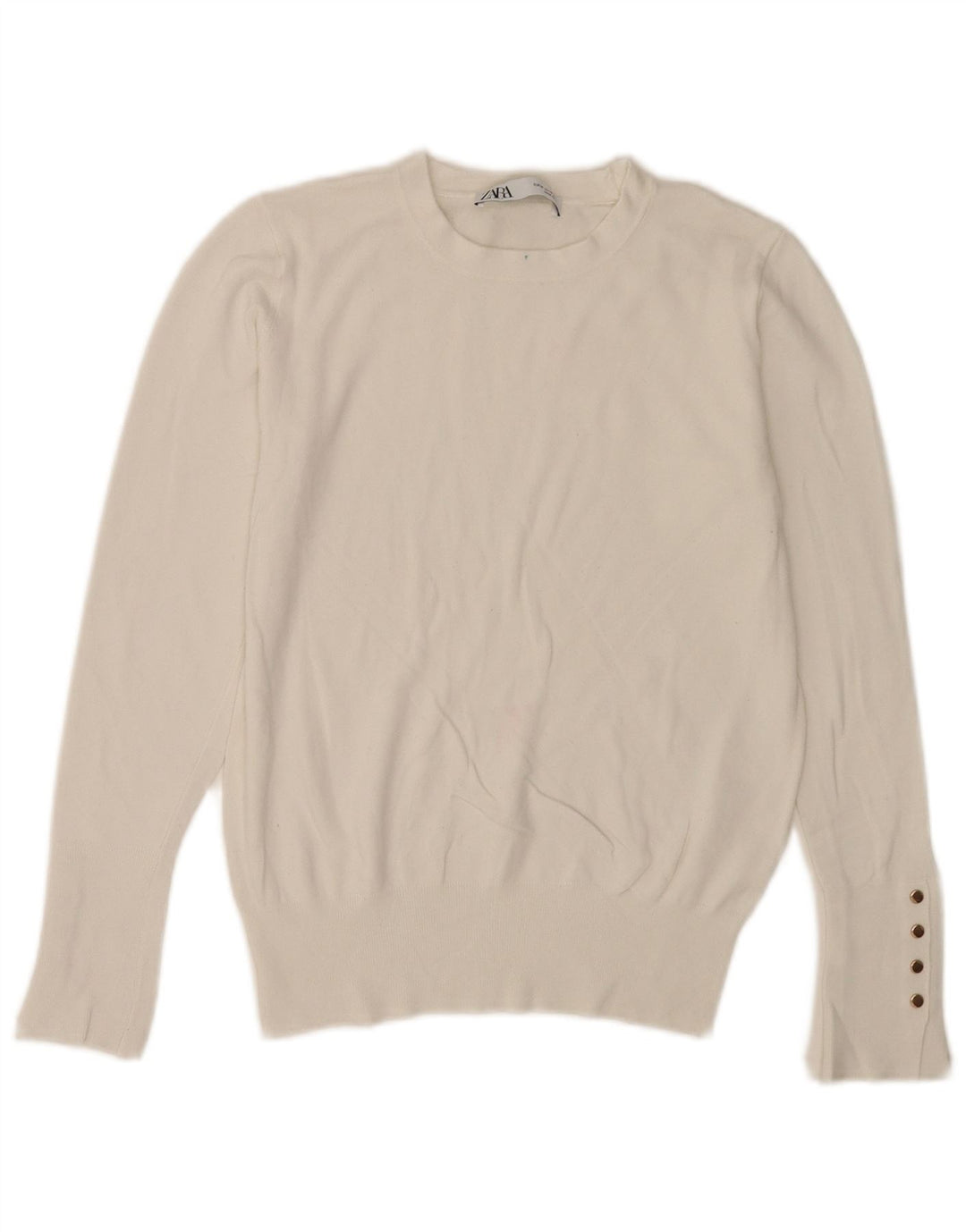 Zara Dame sweater med rund hals DK 12 Medium White