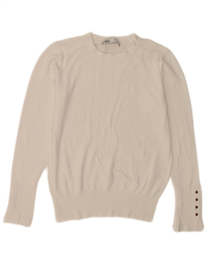 Zara Dame sweater med rund hals DK 12 Medium White