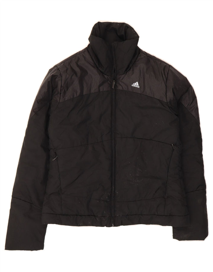 ADIDAS Womens Padded Jacket UK 12 Medium Black Colourblock Polyester Vintage Adidas and Second-Hand Adidas from Messina Hembry 