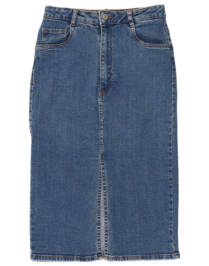 ZARA Dame Denim Nederdel Small W26 Blå