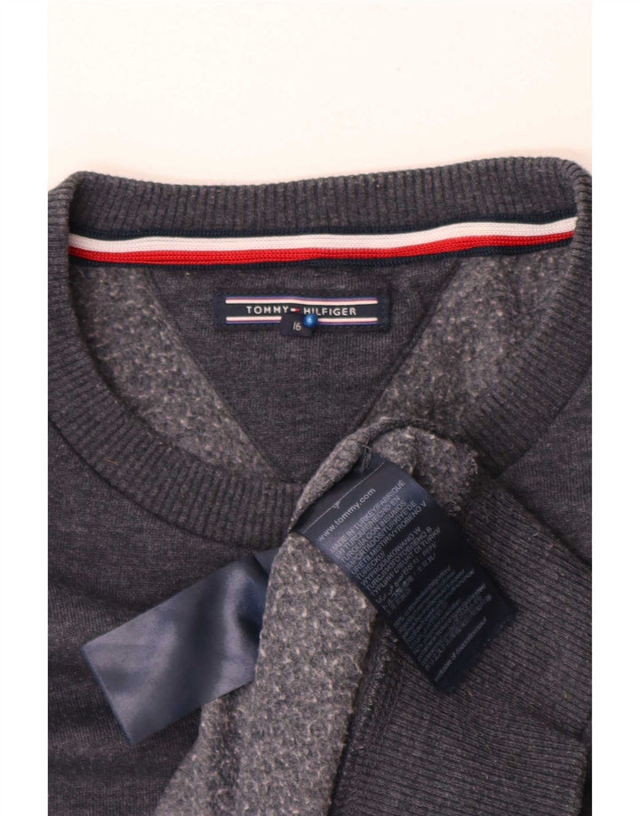 Tommy Hilfiger Boys Sweatshirt Jumper 15-16 år Grå Bomuld