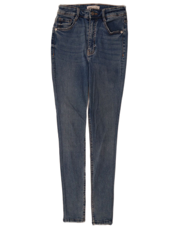 Zara Dame Skinny Jeans EU 34 2XS W24 L28 Blå