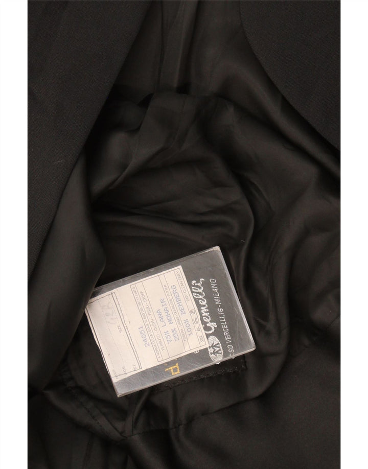 Gemelli Herre 1 Knap Blazer Jacket UK 42 XL Sort Uld