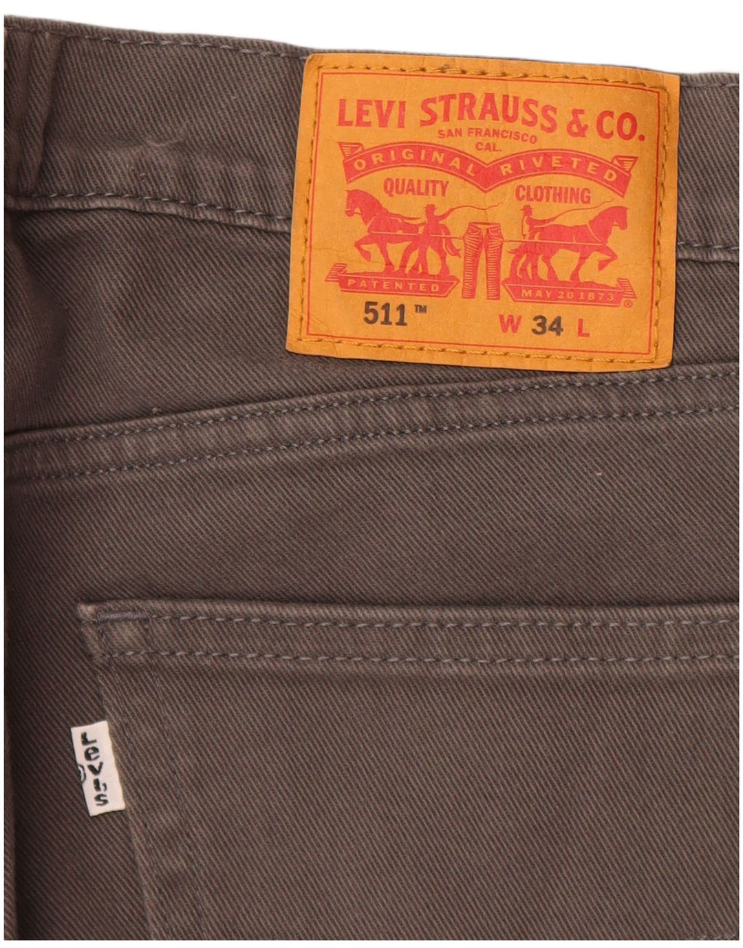 LEVI'S Herre 511 denimshorts W34 Large Grå Bomuld