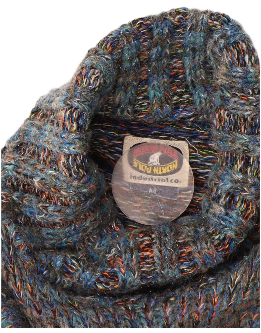 NORTH POLE Herre Rullehals sweater Medium Blue Flecked Wool